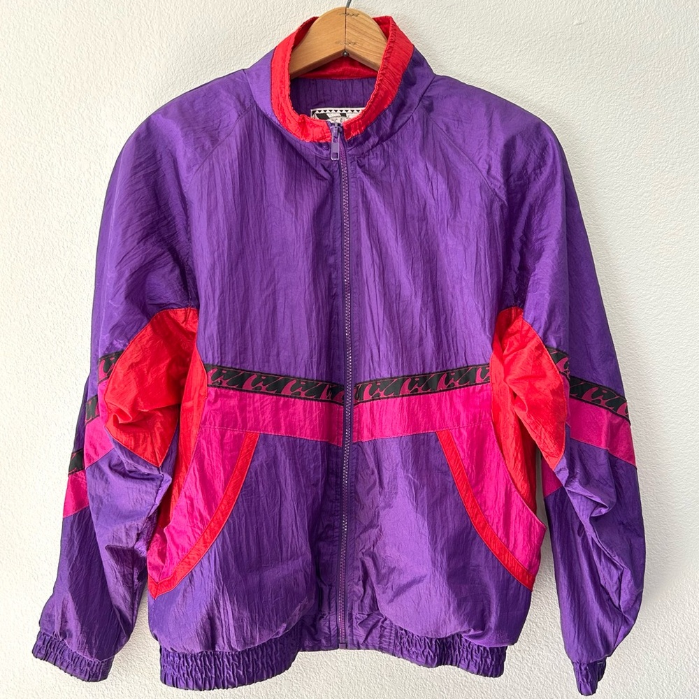 Vintage 80s 90s Sunterra Colorblock Windbreaker Jacket Zip Up Size M